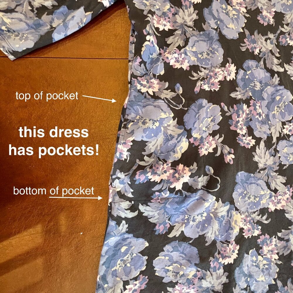 Isaac Mizrahi Live! long-sleeved, long cotton floral dress, 2 roomy pockets, 2XL - Picture 8 of 8